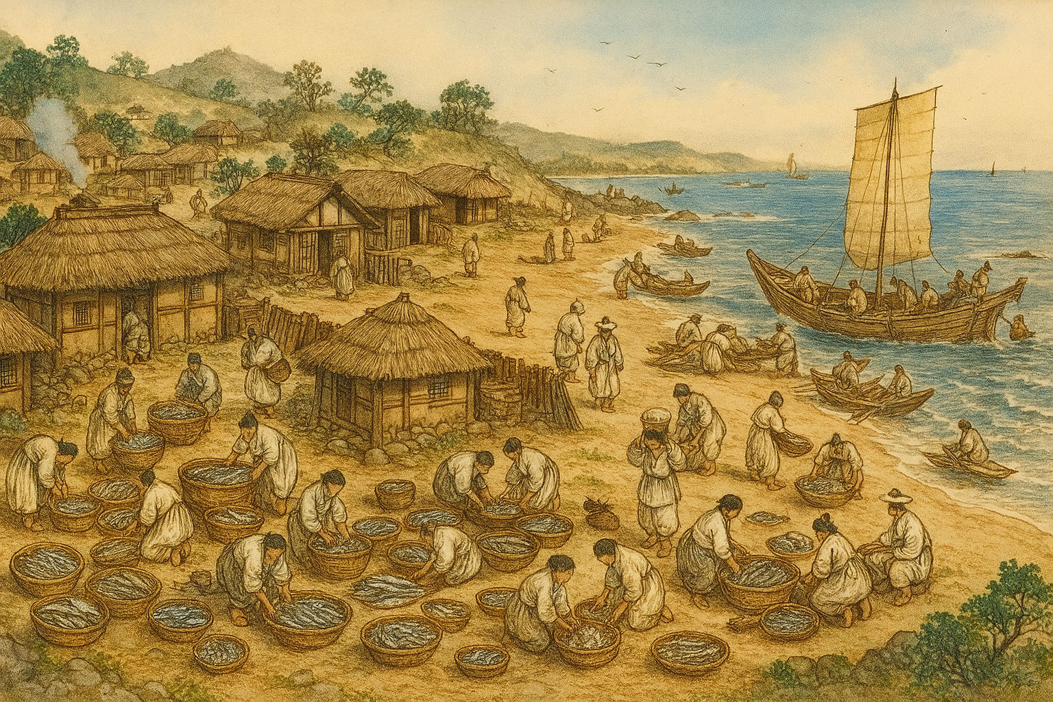 Fishing village by AI